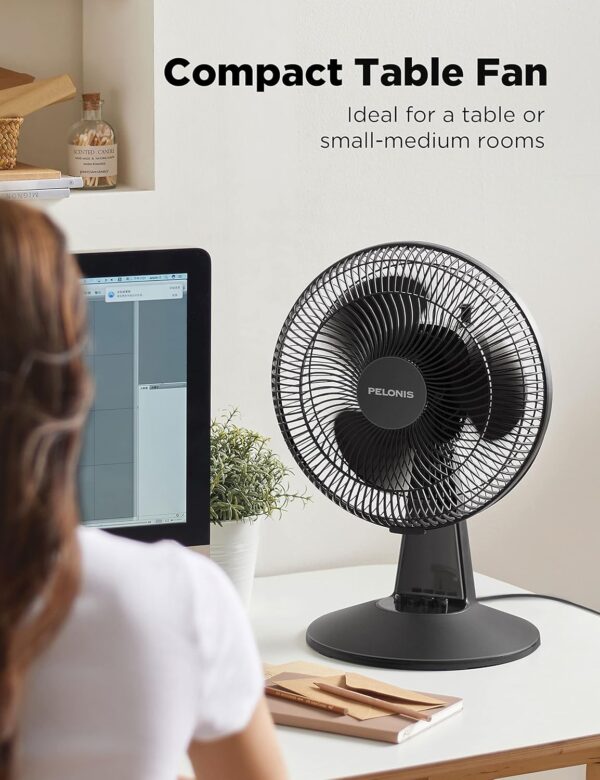 PELONIS Table Fan 12-Inch, 120° Oscillating - Image 2