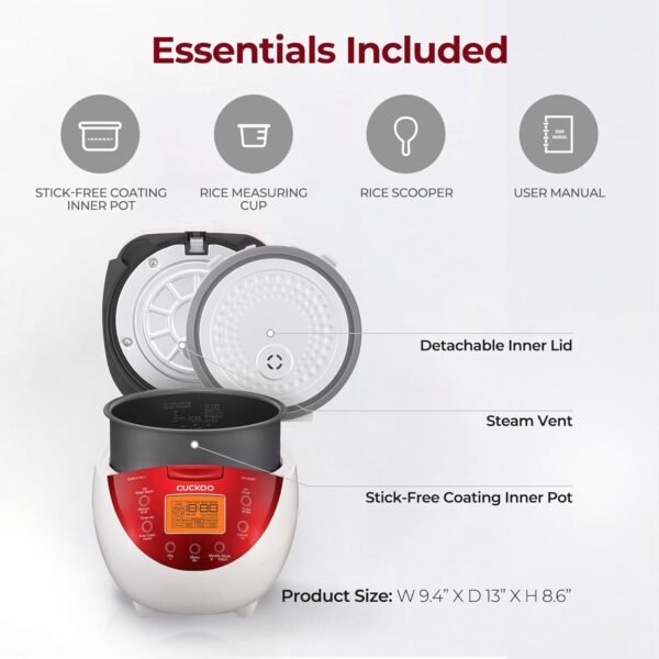 Cuckoo Micom Rice Cooker and Warmer, 6 cups, LCD-Display - Image 2