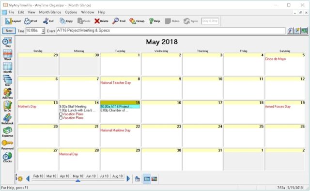 AnyTime Organizer Deluxe 16 - Organize Your Calendar, To-Do’s and Contacts!