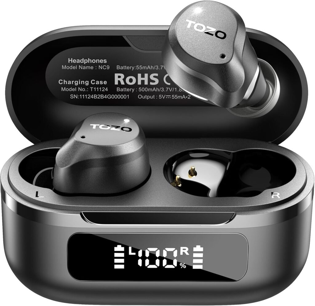 TOZO Hybrid Active Noise Cancelling Wireless Earbuds