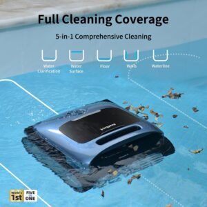 Beatbot Aquasense Pro Cordless Robotic Pool Vacuum Cleaner with Hook- Clarifies Water, Skims Water Surface, 5-in-1 Comprehensive Cleaning, Surface Parking, Intelligent Path Optimization - Navy Blue