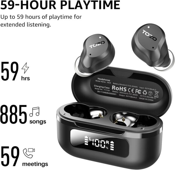 TOZO Hybrid Active Noise Cancelling Wireless Earbuds - Image 2