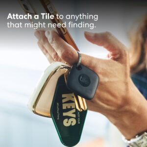 Tile Mate (2022) 1-Pack, Black. Bluetooth Tracker, Keys Finder and Item Locator; Up to 250 ft. Range. Up to 3 Year Battery. Water-Resistant. Phone Finder. iOS and Android Compatible 