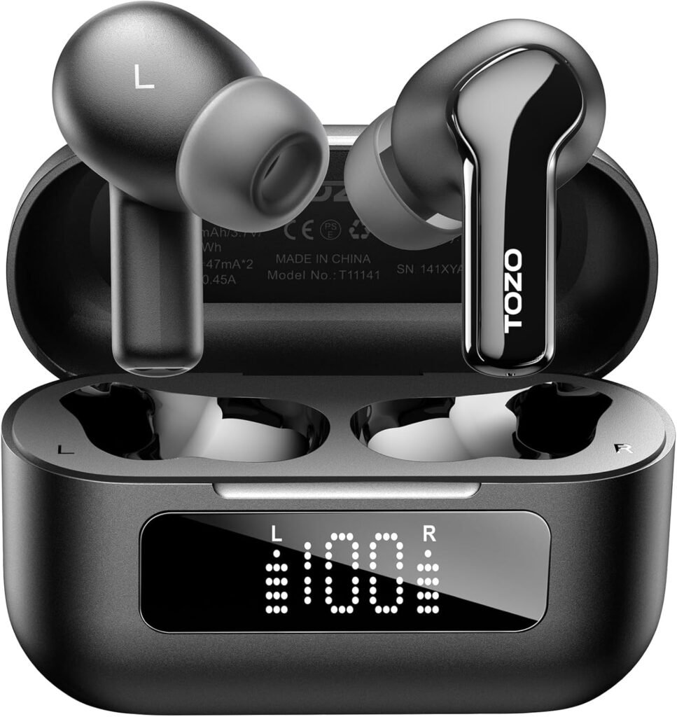 TOZO NC3 Upgraded Hybrid Active Noise Cancelling Wireless Earbuds