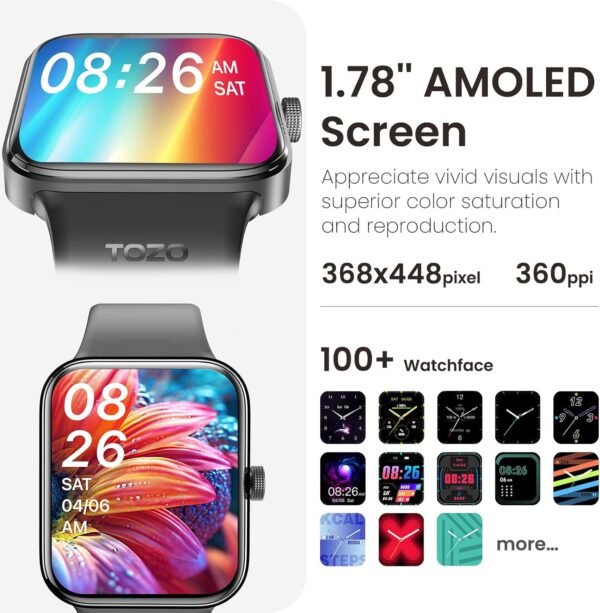 TOZO S4 AcuFit One Smartwatch 1.78" AMOLED Screen - Image 2