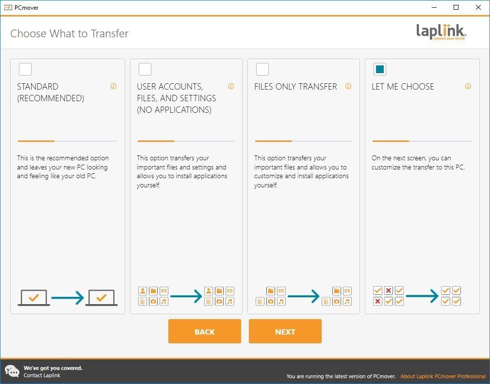 Laplink PCmover Ultimate 11 - Easily Transfer Files to New Computer - Efficient Migration of Applications from Old PC to a New PC - Data Transfer Software - With Optional Ethernet Cable - 1 License 