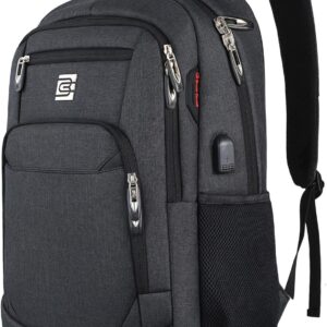 Laptop Backpack with USB Charging Port, Water Resistant College Laptop Bag