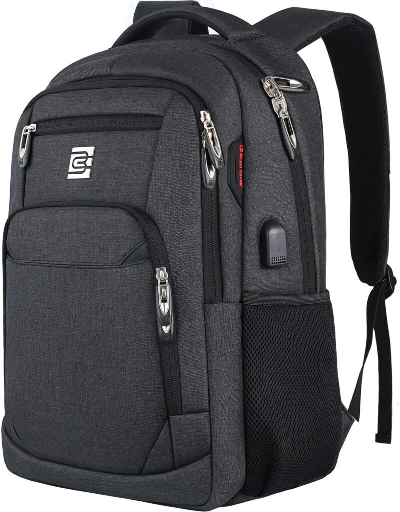 Laptop Backpack with USB Charging Port, Water Resistant College Laptop Bag