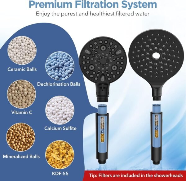 Dual Filtered Rain Shower Head Combo - Image 3