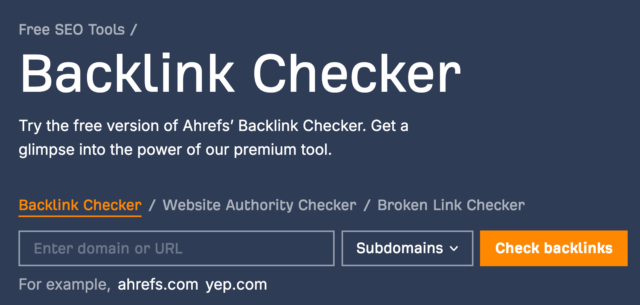 ahref backlink checker