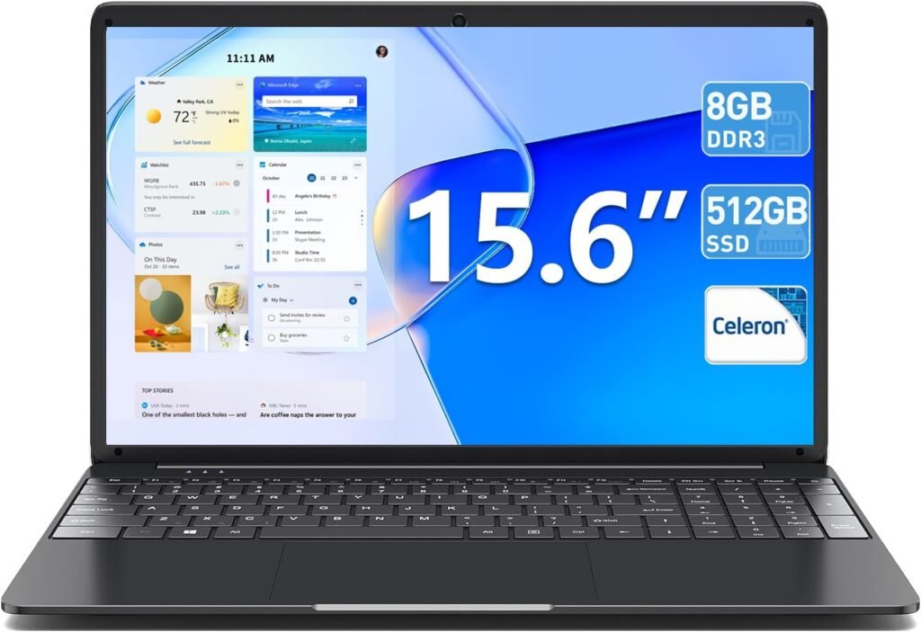SGIN Laptops 15.6 Inch, 8GB DDR3 512GB