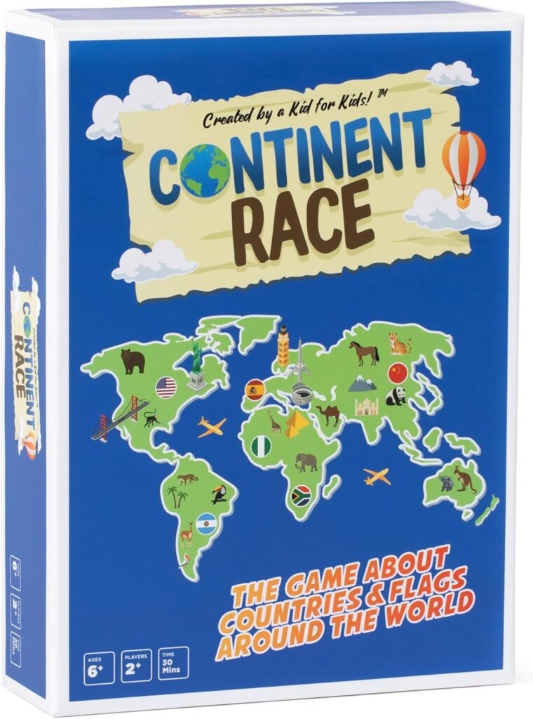 Continent Race Geography Educational Board Game for Kids