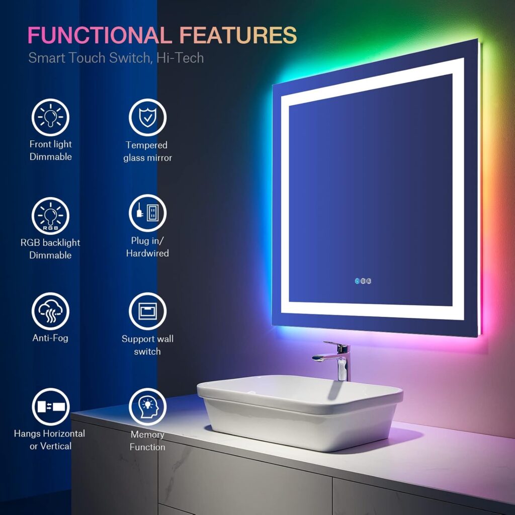 LOAAO LED Bathroom Mirror