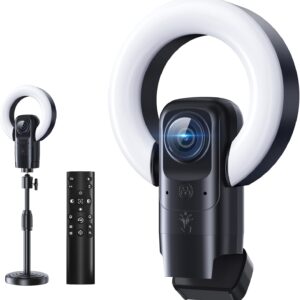 4K Webcam for PC with Remote and Light