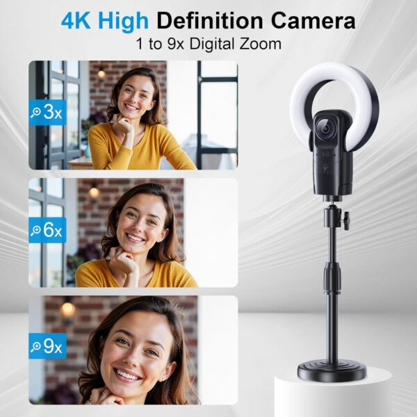 4K Webcam for PC with Remote and Light - Image 2