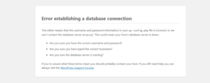 Error Establishing a Database Connection in WordPress