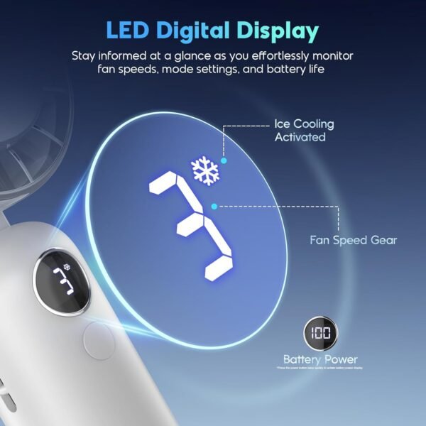 Portable Handheld Fan, 3 Speed USB Rechargeable - Image 2