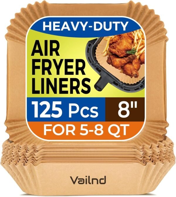 Air Fryer Paper Liners, 125Pcs Parchment Paper
