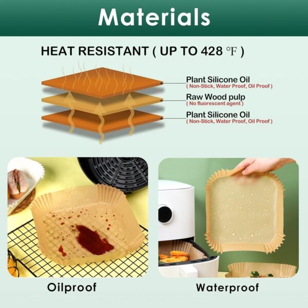 Air Fryer Paper Liners, 125Pcs Parchment Paper - Image 2