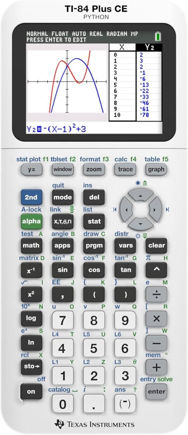 TI-84 Plus CE Color Graphing Calculator by Texas Instruments