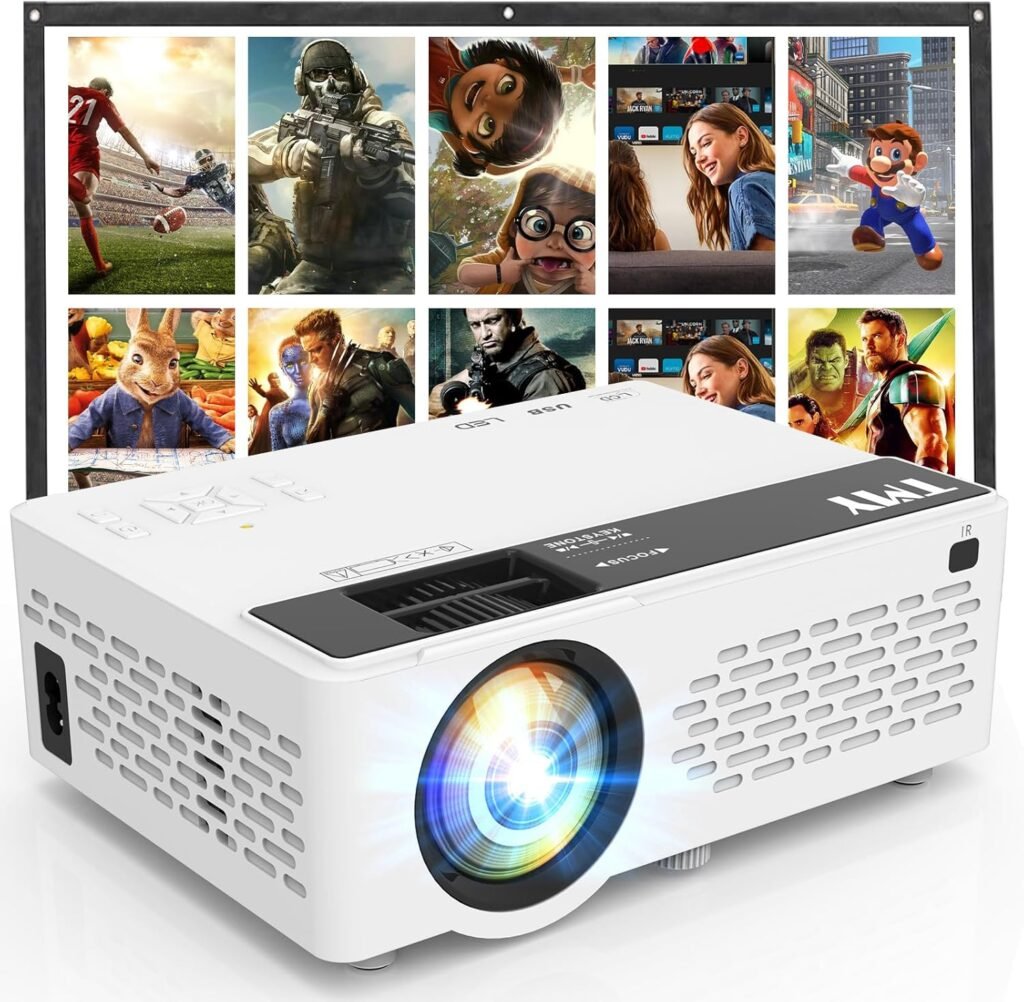 TMY Mini Projector with Screen, 1080P Full HD