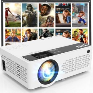TMY Mini Projector with Screen, 1080P Full HD