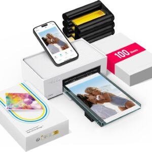 Liene M100 4x6'' Photo Printer, 100 Sheets & 3 Cartridges