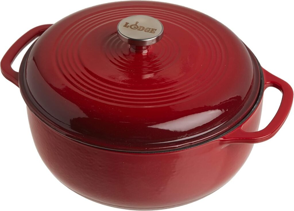 Lodge 6 Quart Enameled Cast Iron Dutch Oven with Lid