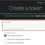 Envato Create Token page with permission checkboxes
