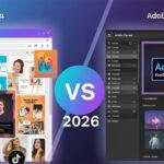 Adobe Express vs Canva 2026 comparison interface side by side