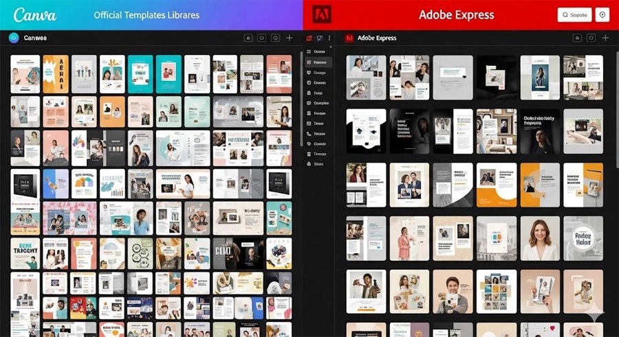 Adobe Express vs Canva templates comparison