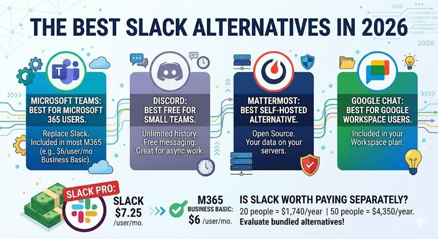 Best Slack Alternatives in 2026 – Free and Paid Team Chat Tools Compared