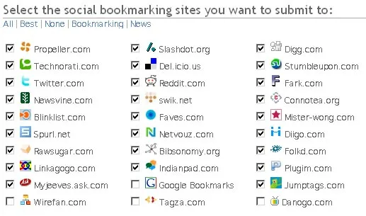 Social Bookmarking Service. Fast Tagging And Posting To All Major (30+) Social Websites - SocialMarker 2
