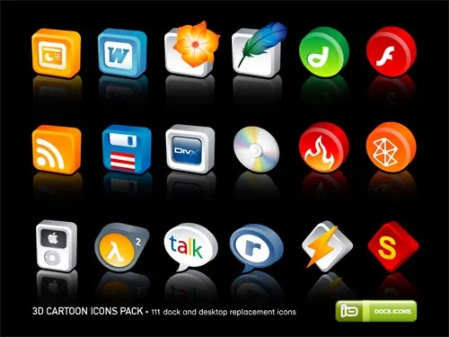 3D Cartoon Icons Pack 19