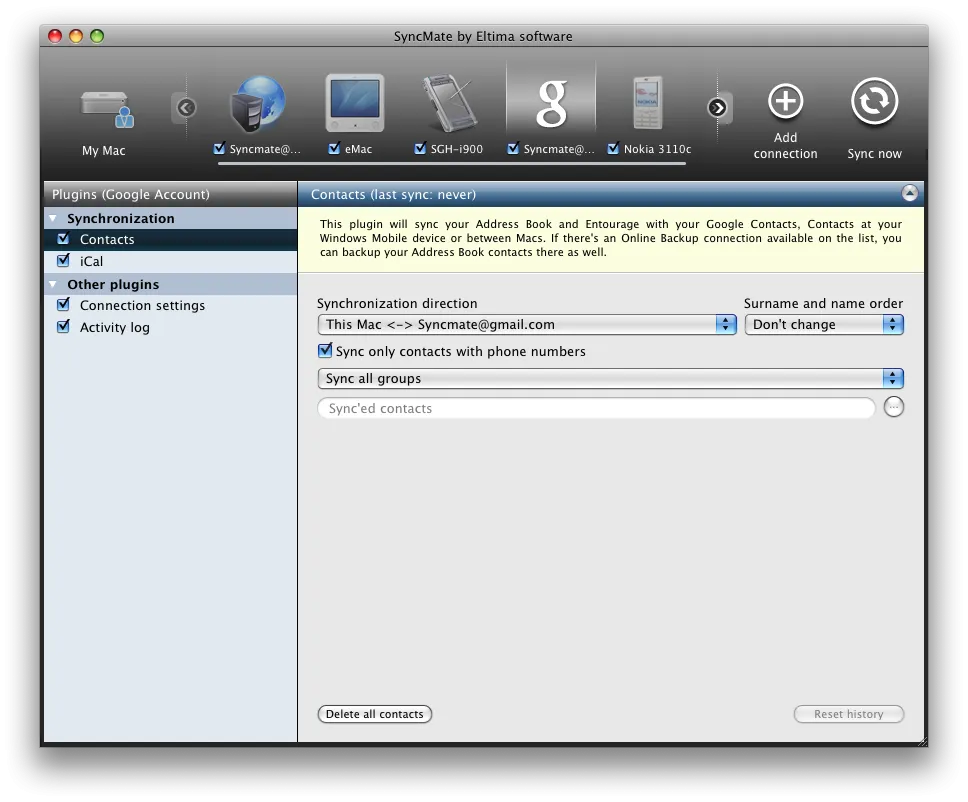 Your All-In-One Sync Tool For Macs, Windows Mobile, Nokia S40 And Online Accounts 4