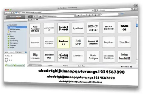 MyFontbook, A Browser-Based Free Font Viewer 3