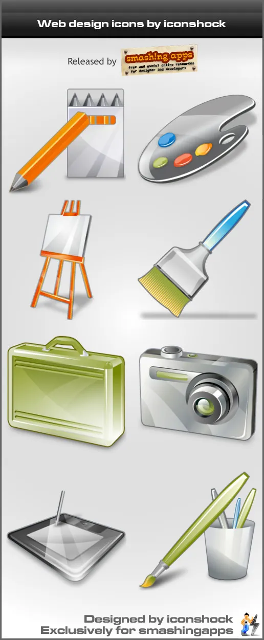 Smashing Release : Free Web Design Icon Set By Iconshock 1
