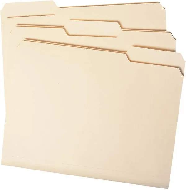 File Folders Letter Size 1/3-Cut Tab Assorted Positions 2