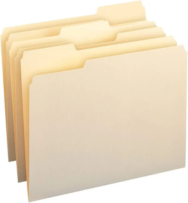 File Folders Letter Size 1/3-Cut Tab Assorted Positions 1