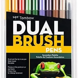 Tombow Dual Brush Pen Art Markers, Brush and Fine Tip Markers, 10-Pack