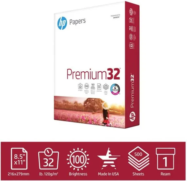 hp Paper Printer Premium 32 lb - 8.5 x 11 Paper - 1 Ream 500 Sheets 3