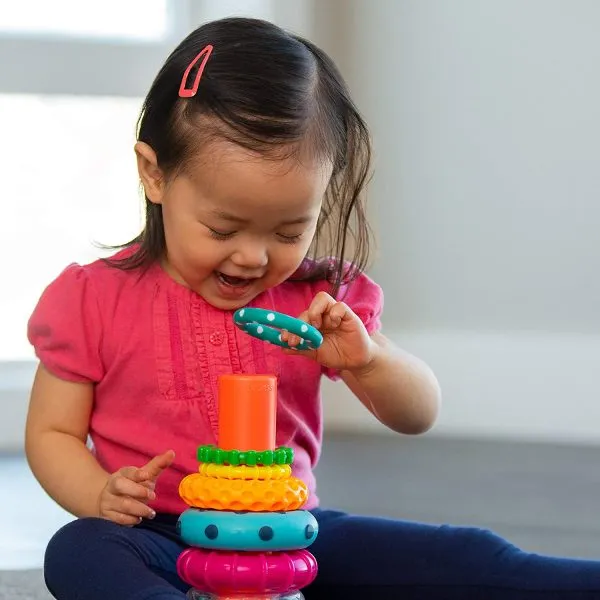 Sassy Circles Stacking Ring STEM Learning Toy, Age 6+ Months, Multi, 9 Piece Set 3