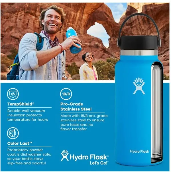 Hydro Flask Wide Mouth Flex Cap Bottle Reusable Water Bottle 2