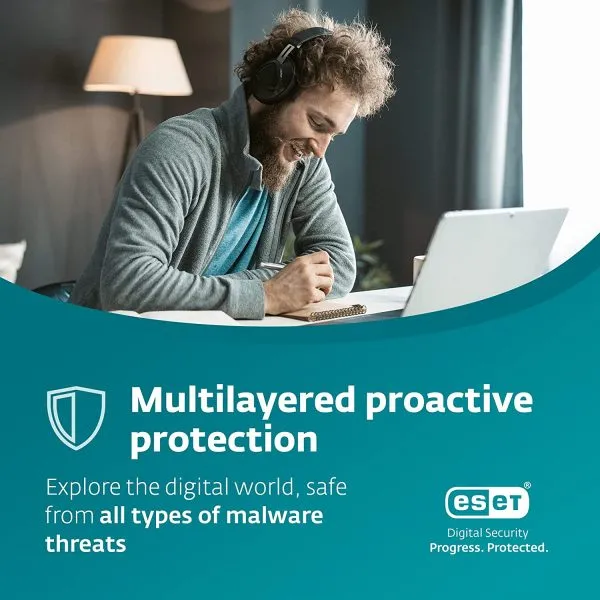 ESET NOD32 Antivirus Software 2022 Edition, 1 Device, 1 Year, Powerful Security 2