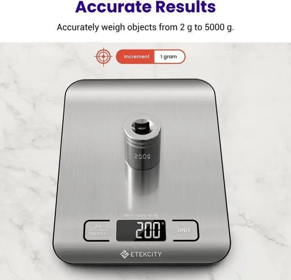 Etekcity Digital Kitchen Weighing Scale, Digital Grams and Ounces for Weight Loss, Baking, Cooking, Keto and Meal Prep 2